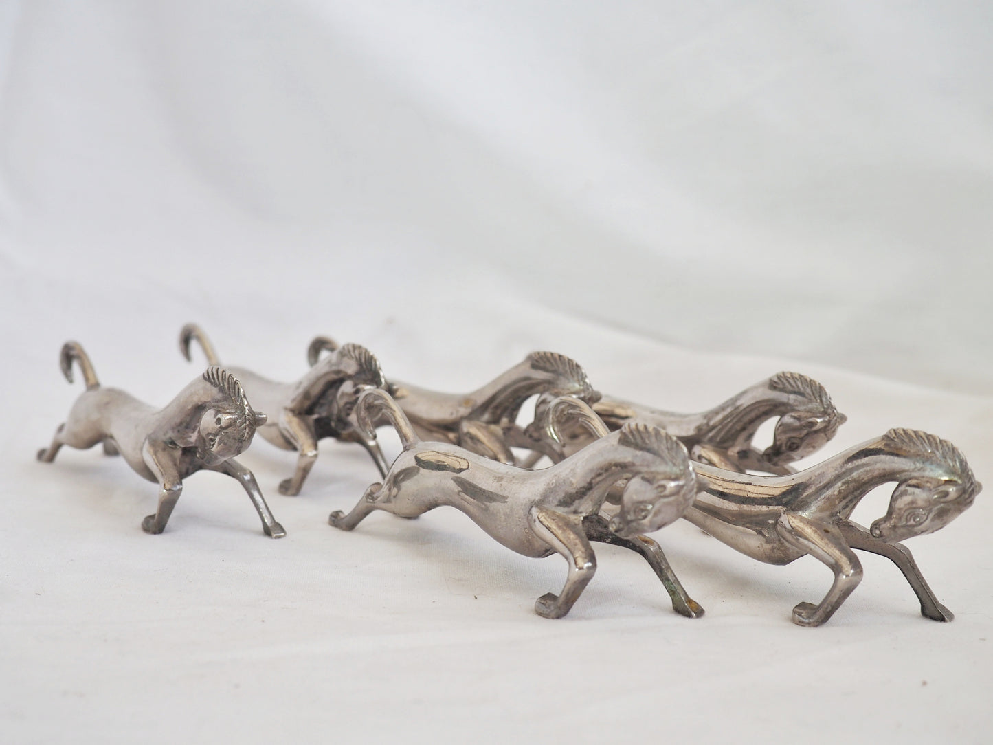 6x Silver Plated Vintage Horse Knife Rests